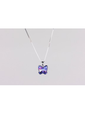 Cadena Plata + Colgante Swarovski Cristal Lavanda