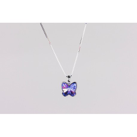 Cadena Plata + Colgante Swarovski Cristal Lavanda