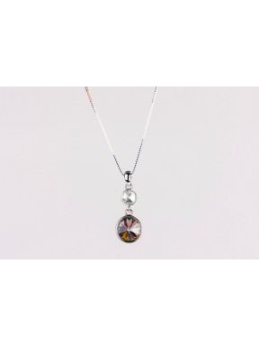 Cadena Plata + Colgante Swarovski Cristal Black Diamond