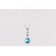 Cadena Plata + Colgante Swarovski Cristal Aqua
