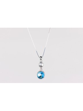 Cadena Plata + Colgante Swarovski Cristal Aqua