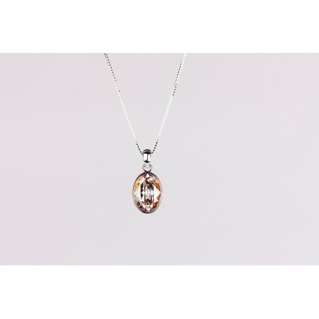 Cadena Plata + Colgante Swarovski Cristal Black Shadow