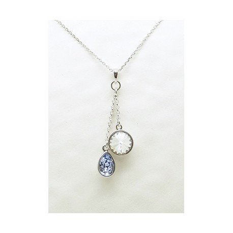 Cadena Plata + Colgante Swarovski Cristal Lila