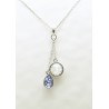Cadena Plata + Colgante Swarovski Cristal Lila