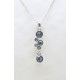 Cadena Plata + Colgante Swarovski Tonos Azules