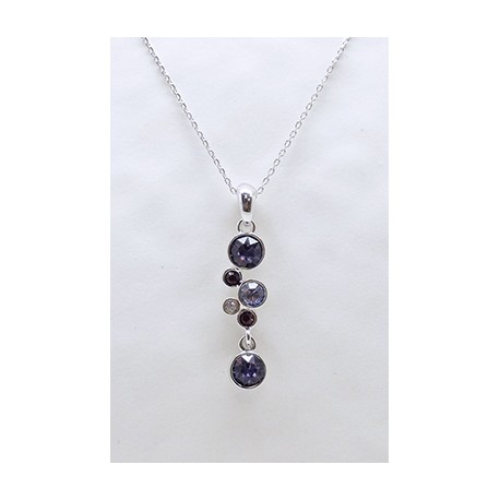 Cadena Plata + Colgante Swarovski Tonos Lilas