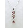Cadena Plata + Colgante Swarovski Tonos Rosas