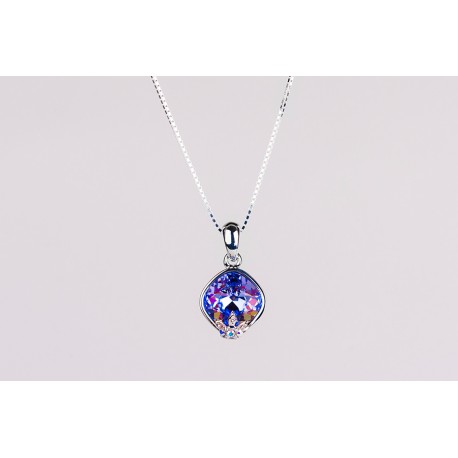 Cadena Plata + Colgante Swarovski Cristal Lavanda