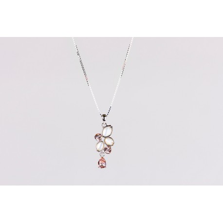 Cadena Plata + Colgante Swarovski Vintage Rose