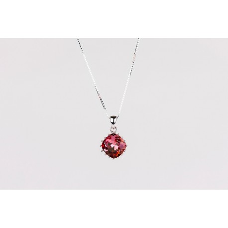 Cadena Plata + Colgante Swarovski Cristal Rosa