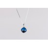 Cadena Plata + Colgante Swarovski Cristal Azul