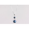 Cadena Plata + Colgante Swarovski Cristal Azul