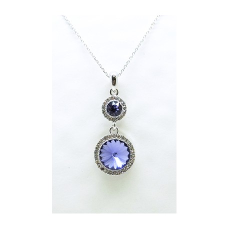 Cadena Plata + Colgante Swarovski Cristal Lila