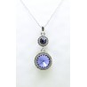 Cadena Plata + Colgante Swarovski Cristal Lila