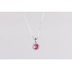 Cadena Plata + Colgante Swarovski Cristal Rosa
