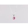 Cadena Plata + Colgante Swarovski Cristal Rosa