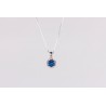 Cadena Plata + Colgante Swarovski Cristal Azul