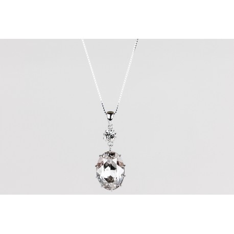 Cadena Plata + Colgante Swarovski Cristal Silver Shade