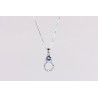 Cadena Plata + colgante Swarovski Cristal Light Zafiro
