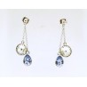 Pendiente Rodio + Swarovski Cristal Lila
