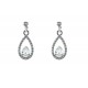 Pendientes rodio lagrima con cristal y strass de Eswarovski