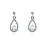 Pendientes rodio lagrima con cristal y strass de Swarovski