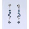 Pendiente Rodio + Swarovski Cristal Tonos Azules
