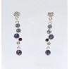 Pendiente Rodio + Swarovski Cristal Tonos Lilas