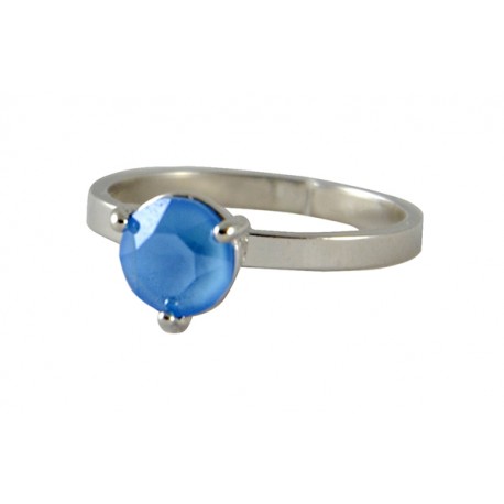 Anillo rodio con cristal Swarovski