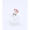 Anillo Plata Rodiada + Swarovski Cristal Rosa
