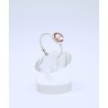 Anillo Rodio + Swarovski Cristal Rosa