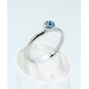 Anillo Rodio + Swarovski Cristal Azul