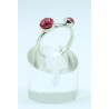 Anillo Rodio + Swarovski Cristal Rosa
