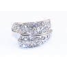Anillo Multi-Talla Plateado + Piedras Cristal