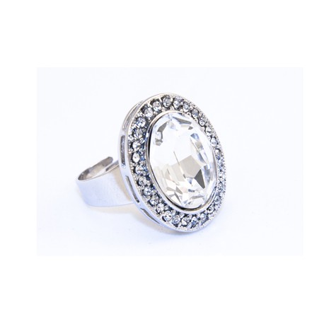 Anillo Multi-Talla Plateado Cristal