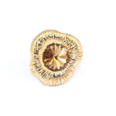 Anillo Multi-Talla Dorado + Cristal