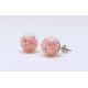 Pendiente Palo Plata + Swarovski Cristal Rosa