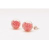 Pendiente Palo Plata + Swarovski Cristal Fucsia