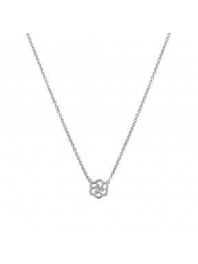 Collar plata flor