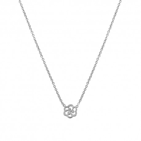 Collar plata flor