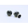 Pendiente Doble Lado, Palo Plata + Swarovski Cristal Negro