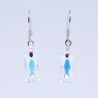 Pendiente Gancho Plata + Swarovski Cristal Aurora Boreal