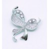 Broche Rodio Y Circonita Lazo