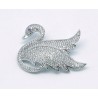 Broche Rodio Y Circonita Cisne