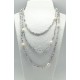 Collar Tupi 140 Cm. Gris + Perlas