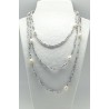 Collar Tupi 140 Cm. Gris + Perlas