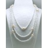 Collar Tupi 140 Cm. Blanco + Perlas