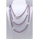 Collar Tupi 140 Cm. Lila + Perlas
