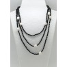Collar Tupi 140 Cm. Negro + Perlas