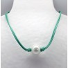 Collar Cordon Verde + Centro Perla